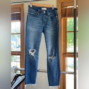 Madewell W26 9” High Rise Skinny Crop Jean in Medium Wash